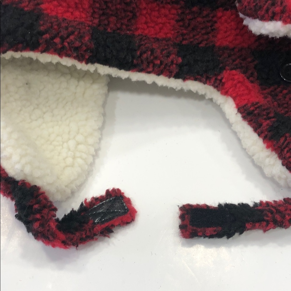 Kids Red Plaid Sherpa-Lined Trapper Hat - Picture 15 of 15